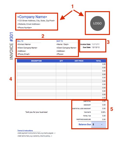 how to write an invoice