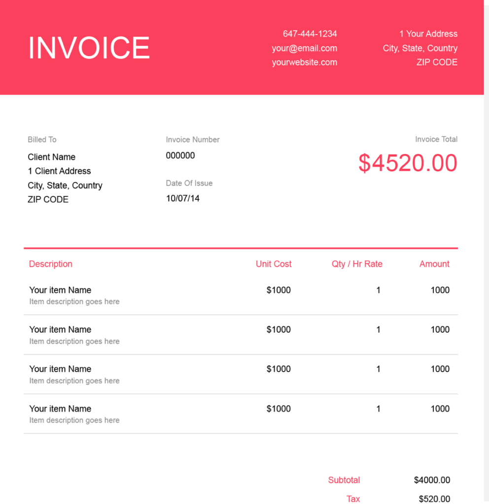 invoice template