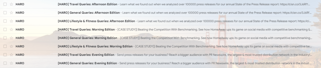 Haro mails from inbox