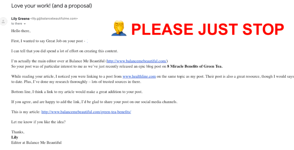 basic outreach email that doesn't get a response