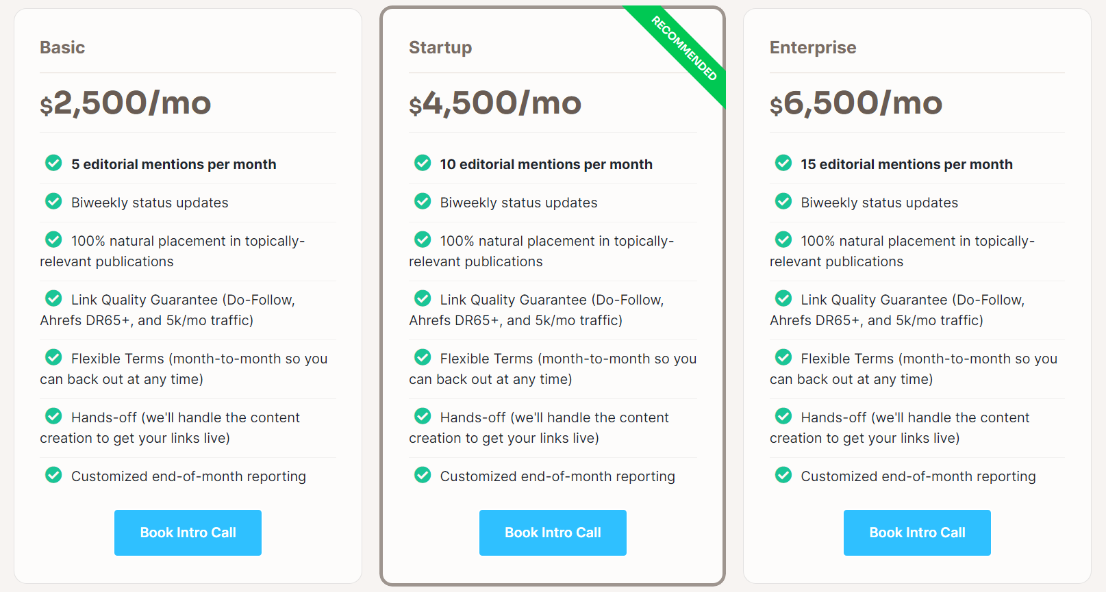 bluetree pricing table