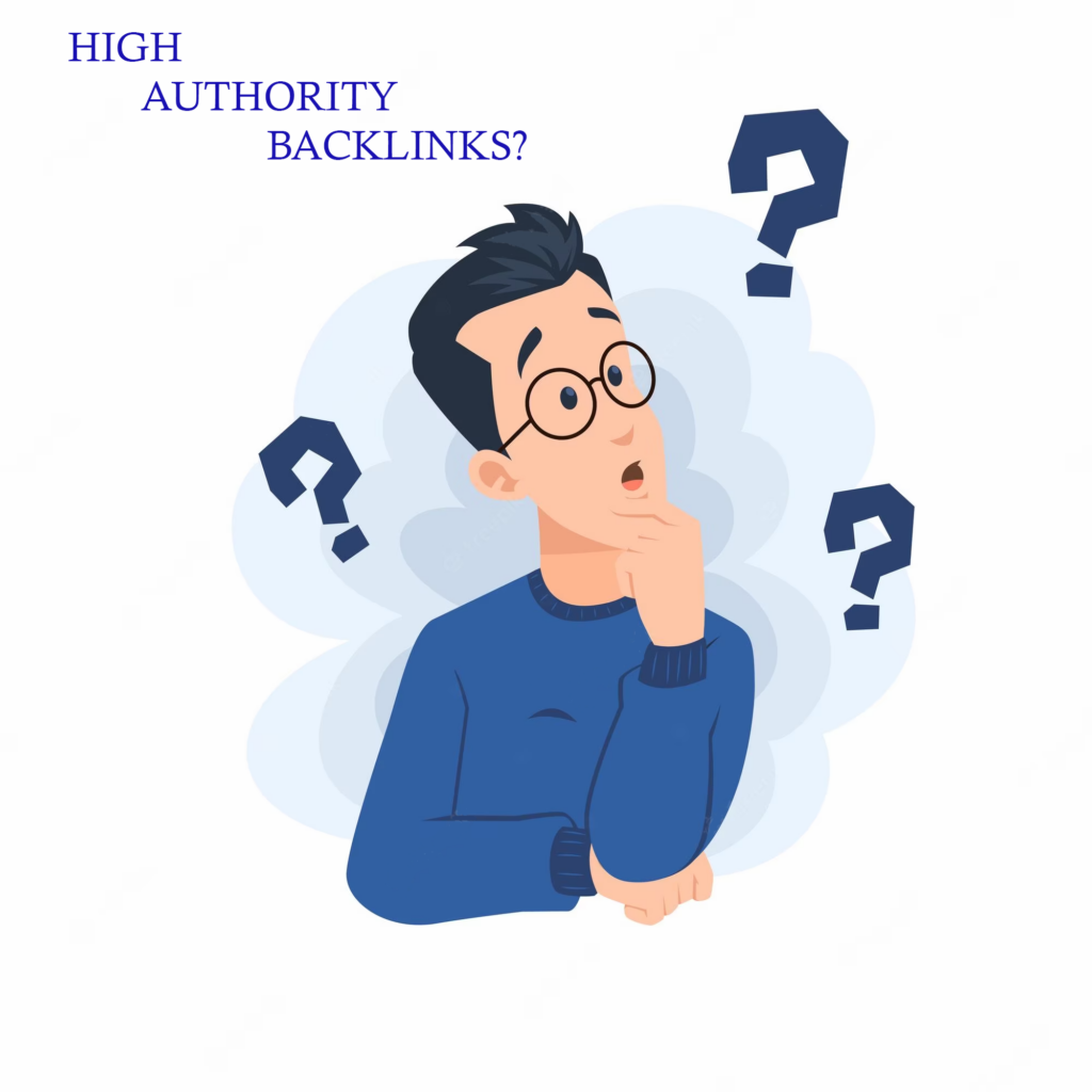 man thinking high authority backlinks question mark