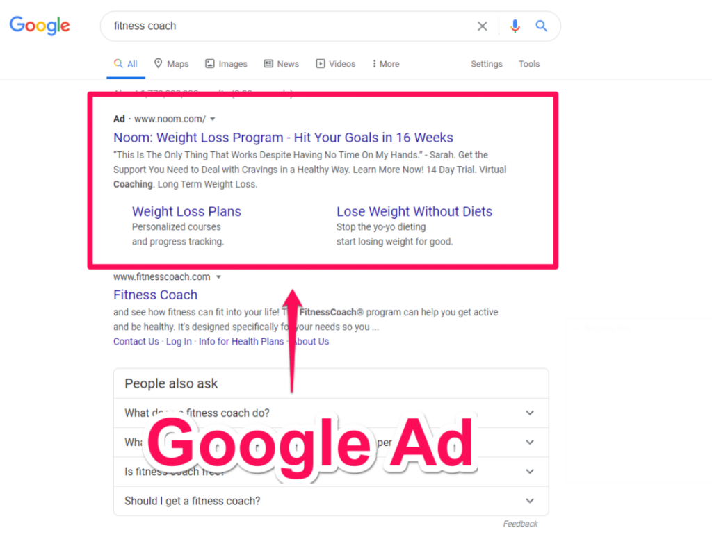 Paid Google Ad